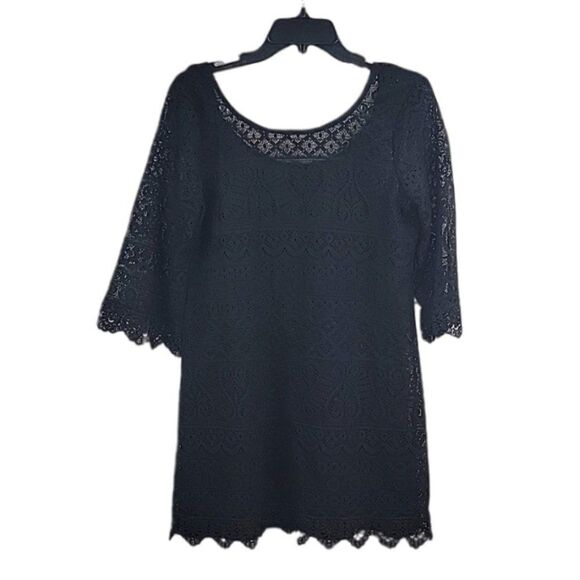 H&M-Divide,  Black Lace Overlay Shift Dress Size S - Picture 1 of 6